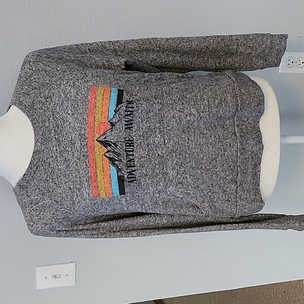 Guru Active Ling Sleeve Front Pocket Sweatshirt Women's Size Medium Heather Gray